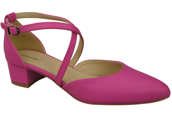 Damen Sandalen Echtleder Fuchsie mit Riemen Niedriger Absatz 223 ElitaBut