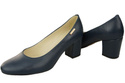 Damenschuhe Pumps Marineblaues genarbtes Leder 125 ElitaAber natürlich