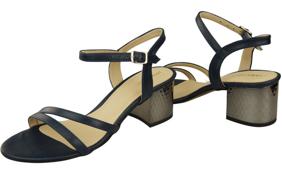 Damenschuhe Marineblaues Naturleder 197 Sandalen, die den Fuß sinnlich enthüllen ElitaBut