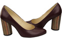 Damenschuhe Pumps Burgund Naturleder Bunter dekorativer Absatz 194 ElitaBut