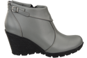 Damenschuhe Keilstiefel, Naturleder, Grau 739 ElitaBut