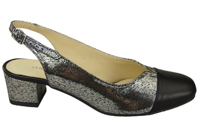 Damenschuhe Sandalen Naturleder 165 Schwarz - Silber ElitaBut