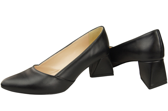 Damen Pumps Schwarz Echtleder Spitz Zehen Absatz ElitaBut 221