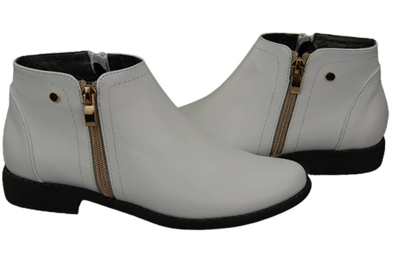 Frühlingsstiefel für Damenschuhe, Naturleder, Weiß 872 ElitaBut