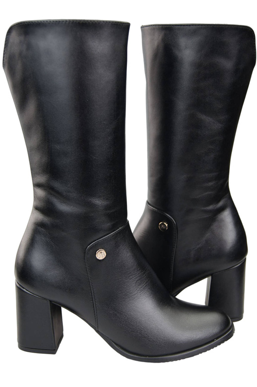 Damen-Halbstiefel, Naturleder, Schwarz 189 ElitaBut