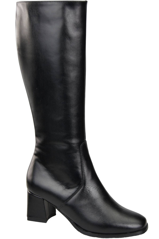 Bequeme Damen Schwarz Niedrig Absatz Stiefel Naturleder 212 ElitaBut