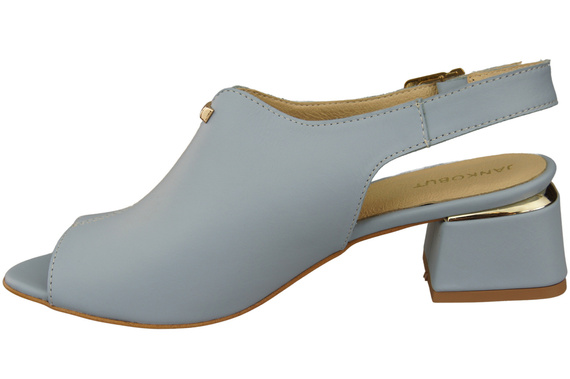 Damenschuhe Sandalen Hellblau, goldene Schnalle, Naturleder 198 ElitaBut