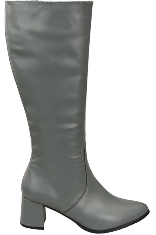 Klassische Damenstiefel, Naturleder, Grau 175 ElitaBut