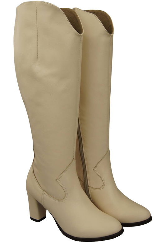 Stilvolle Damen Beige Stiletto Stiefel Naturleder 211 ElitaBut