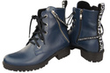 Schuhe Damen-Stiefeletten mit der Aufschrift NICE, Naturleder, Marineblau 173 L ElitaBut