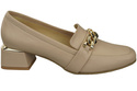Damenschuhe mit Zierkette Pumps Mokassins Naturleder 193 Cappuccino Bright ElitaBut