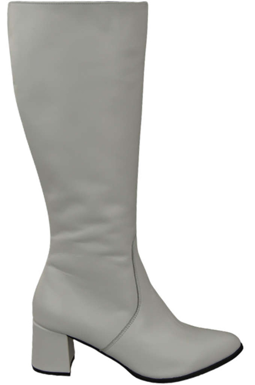 Klassische Damenstiefel, Naturleder, Weiß 175 ElitaBut