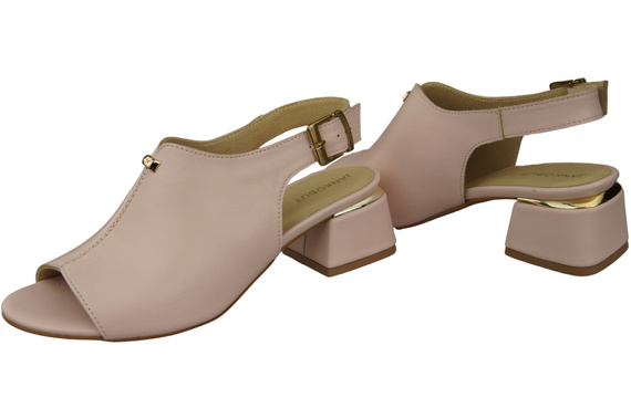 Damenschuhe Sandalen Rosa Pudergoldschnalle Naturleder 198 ElitaBut