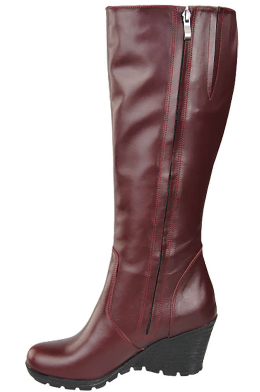Damenschuhe Keilstiefel, Naturleder, Burgund 745 ElitaBut