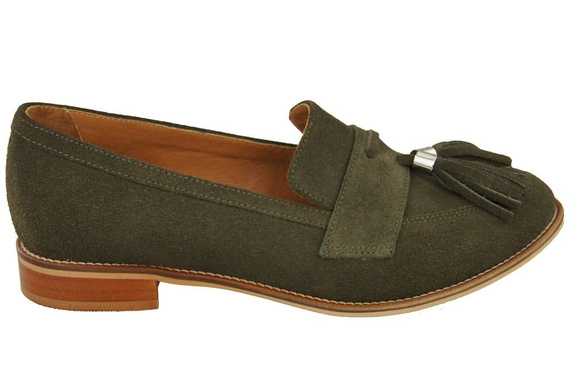 Schuhe Damen Mokassins Naturleder Velours Flasche 134 ElitaBut