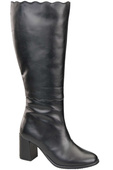 Klassische Damenstiefel, Naturleder, Schwarz 176 ElitaBut