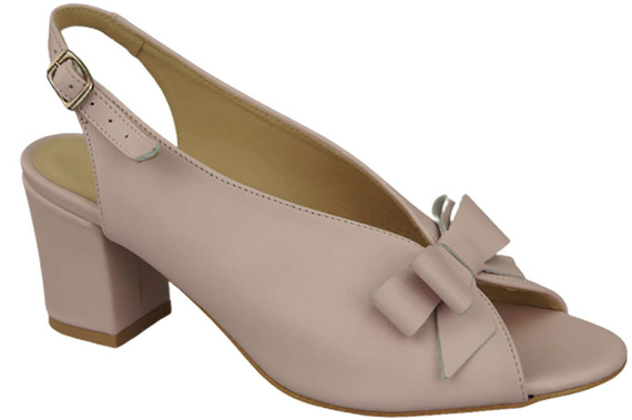 Damenschuhe Sandalen Pink Powder, natürliches genarbtes Leder, 148 L ElitaBut