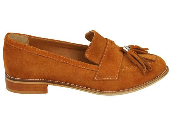 Schuhe Damen Mokassins Naturveloursleder Rot 134 ElitaBut