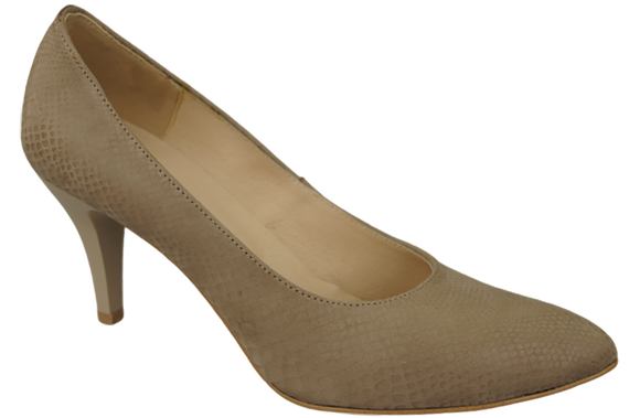 Damenschuhe Pumps Beige Schlangenmotiv Naturleder 150 ElitaBut