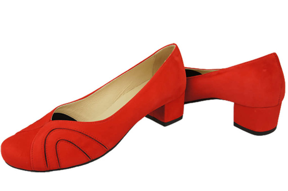 Damenschuhe Pumps, natürliches Wildleder, Rot 786 von ElitaBut