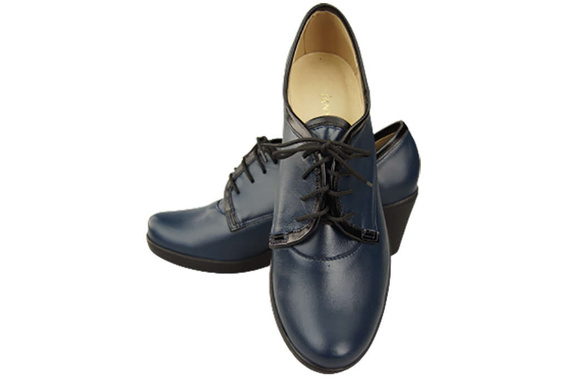 Damenschuhe mit Keilabsatz, Naturleder, Marineblau 181 ElitaBut