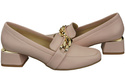 Damenschuhe mit Zierkette Pumps Mokassins Naturleder 193 Puderrosa ElitaBut