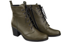 Damen Winter-Schnürstiefel, Naturleder, Olive 188, von ElitaBut