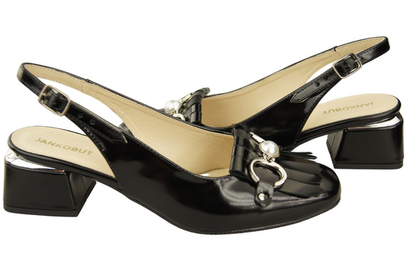 Damenschuhe Schwarz glänzend Sandalen mit Fransen verziert Naturleder 208 ElitaBut