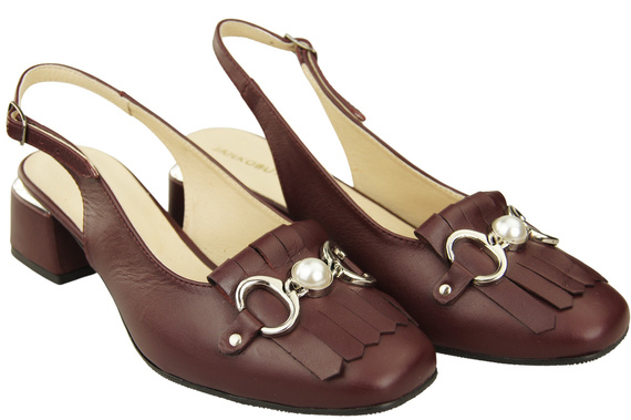 Damenschuhe Burgund Sandalen mit Fransen verziert Naturleder 208 ElitaBut