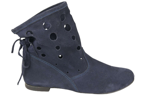 Schuhe Damen-Stiefeletten, natürliches Veloursleder, Marineblau 160 ElitaBut