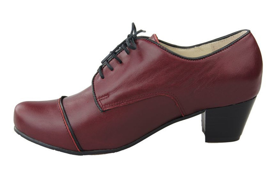 Schuhe Damenschuhe, Schnürschuhe, Naturleder, Burgund 956 ElitaBut