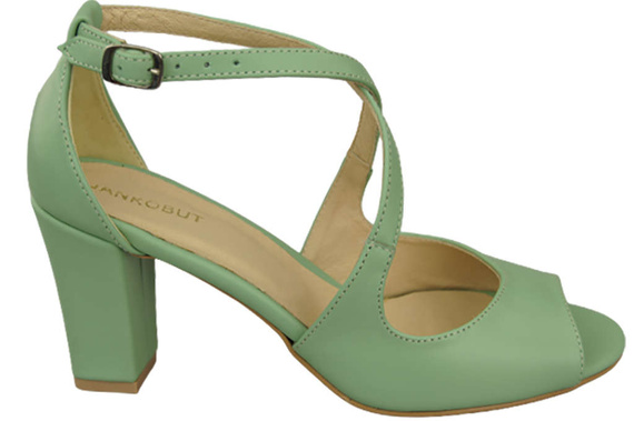 Damenschuhe Mintfarbene Sandalen, Naturleder 186 ElitaBut