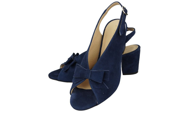 Damenschuhe Sandalen Marineblau, Naturleder, Wildleder 148 ElitaBut