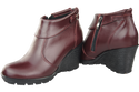 Damenschuhe Keilstiefel, Naturleder, Burgund 739 ElitaBut