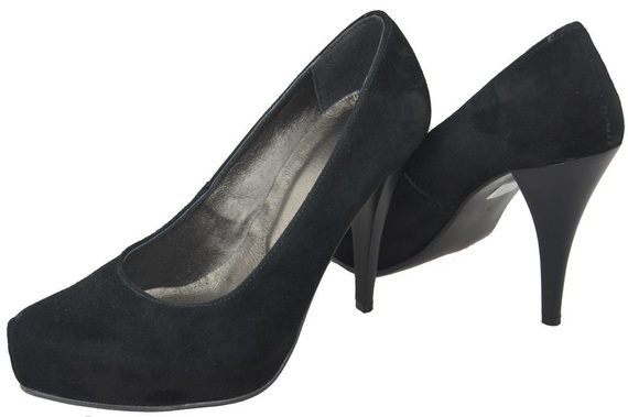 Damenschuhe Pumps Schwarz Naturleder Wildleder 644 ElitaBut