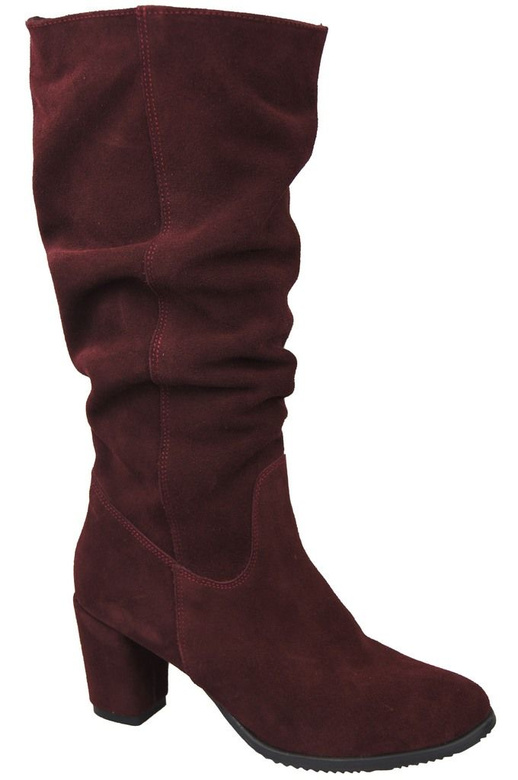 Schuhe Damenstiefel, Naturleder, Velours 141 Burgund ElitaBut