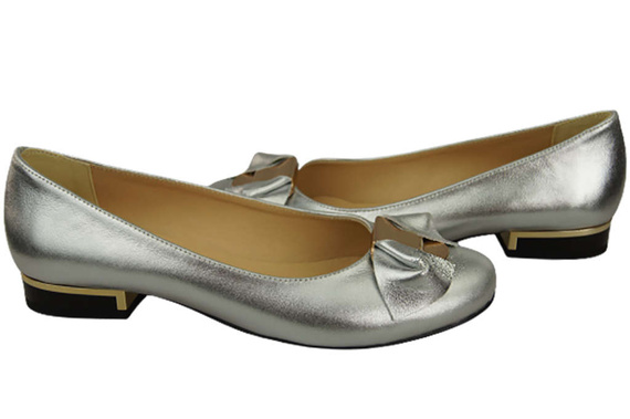 Damen Ballerinas Naturleder Silber 894 ElitaBut