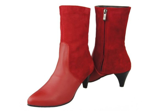 Damen-Winterstiefel, Naturleder, Rot 977 von ElitaBut