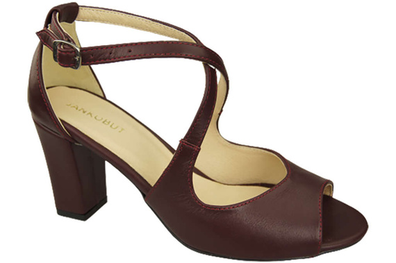 Damenschuhe Burgunderrote Sandalen, Naturleder 186 ElitaBut