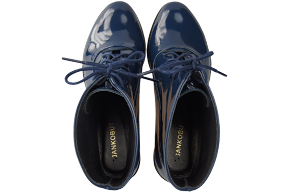 Damen Stiefeletten Frühling/Herbst Naturleder Marineblau Lack 155 L ElitaBut