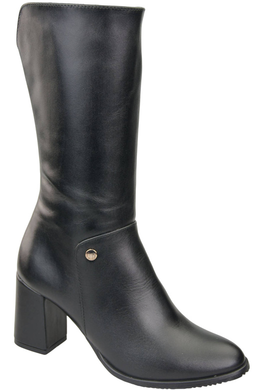 Damen-Halbstiefel, Naturleder, Schwarz 189 ElitaBut