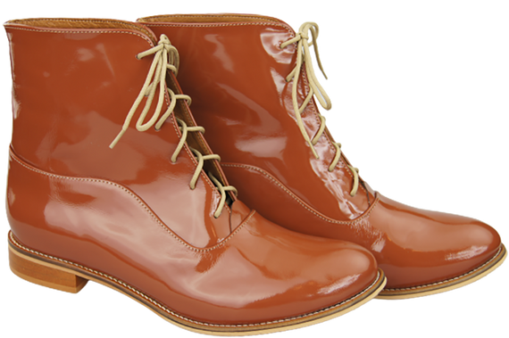 Damenstiefel Frühling/Herbst Naturleder Braun Lack 155 L ElitaBut