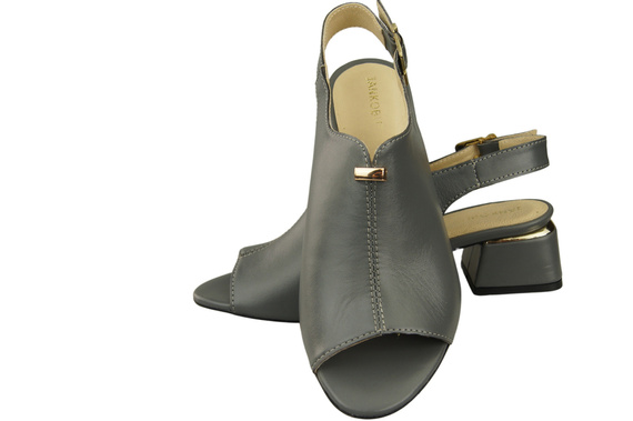 Damenschuhe Sandalen Graugoldene Schnalle Naturleder 198 ElitaBut