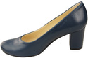 Klassische Damen Marineblaues Leder Mandel Nase Pumps 201 ElitaBut