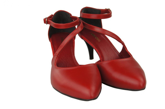 Damenschuhe Sandalen Niedriger Absatz, Naturleder, Rot 990 ElitaBut