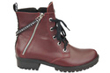 Schuhe Damen-Stiefeletten mit der Aufschrift NICE, Naturleder, Burgund 173 von ElitaBut