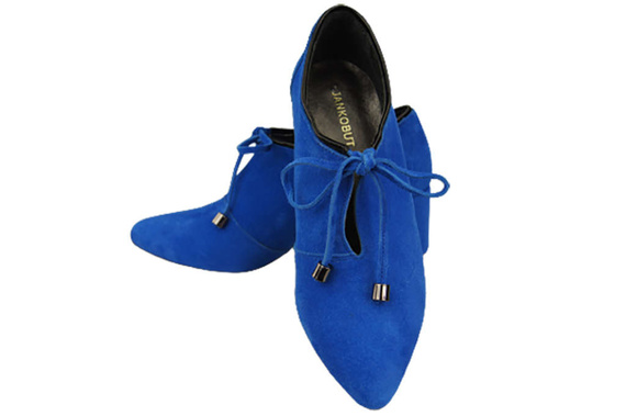 Damenschuhe, Schuhe, Azurblau, Natursamtleder, 183 ElitaBut