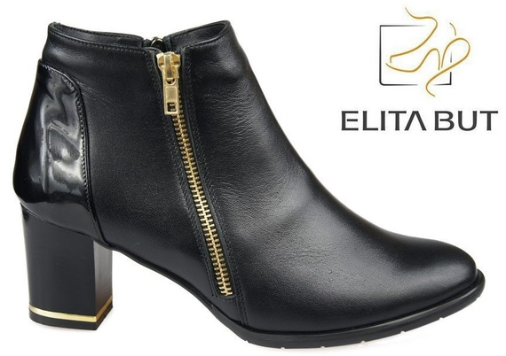 Damenstiefel, warm, Naturleder, Schwarz 881 Z ElitaBut