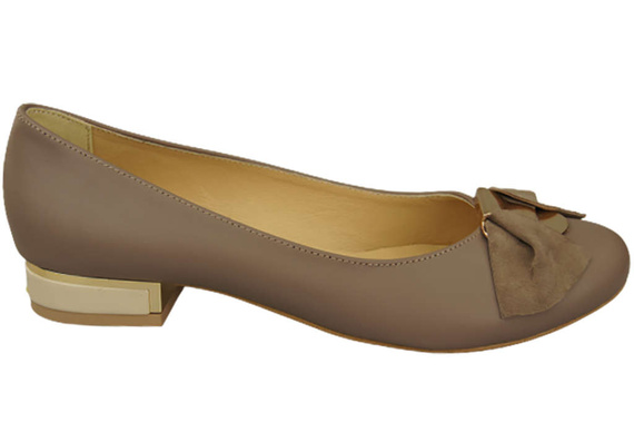 Damen Ballerinas Naturleder Cappuccino Dunkel 894 ElitaBut