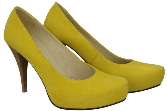 Damenschuhe Pumps Citron Naturleder Wildleder 644 ElitaBut